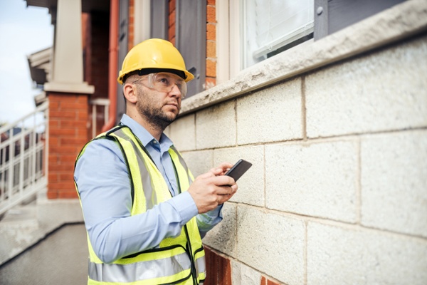 Bird control professional photographing bird control issues on a building exterior-1